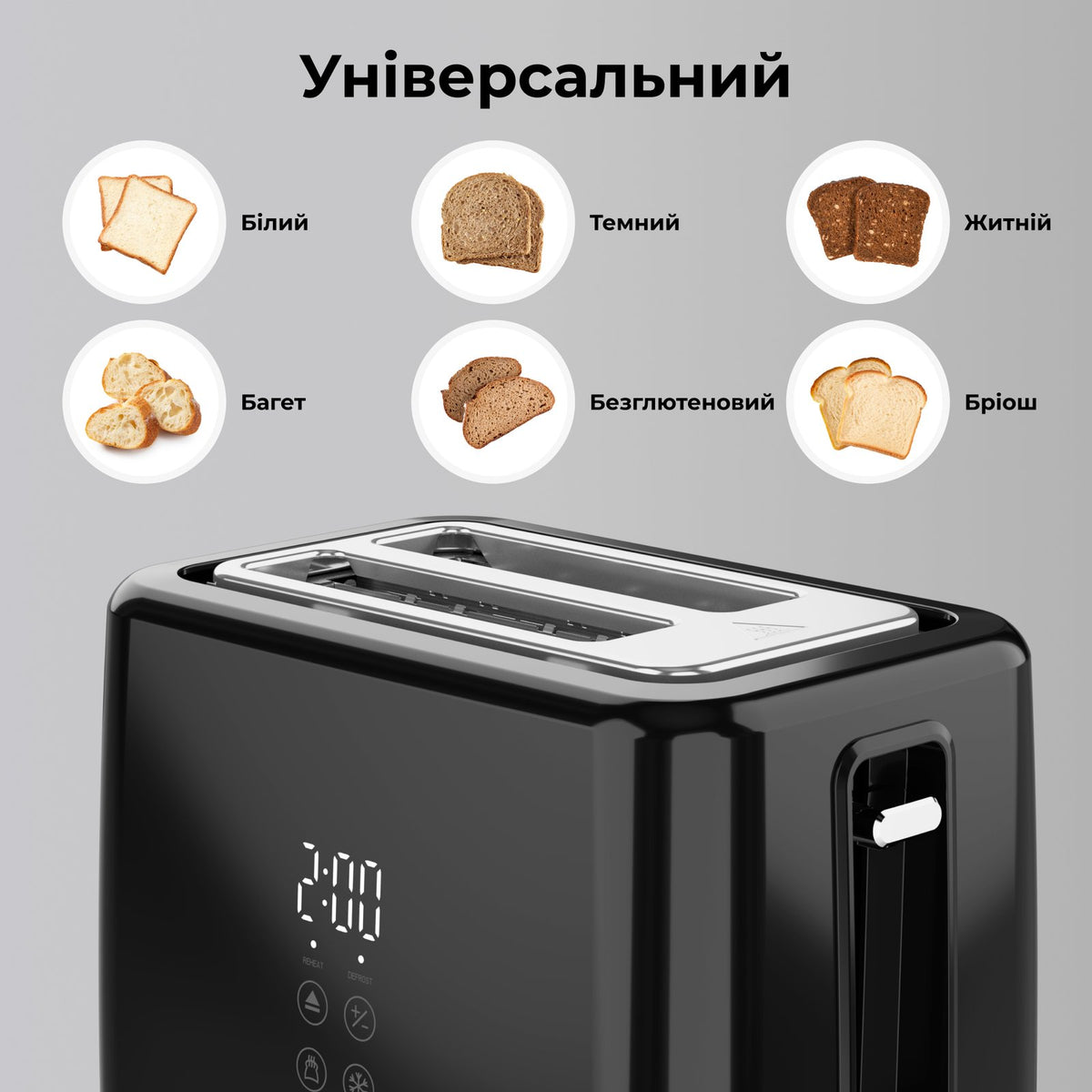 Тостер AENO TS2B (Чорний)