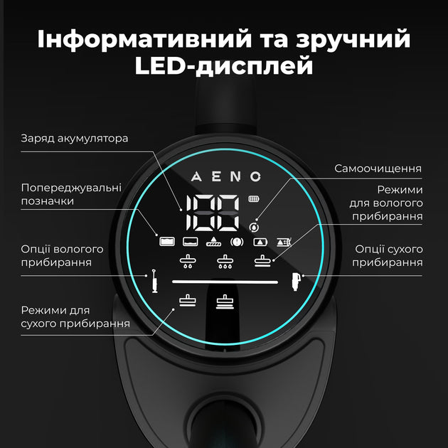 Акумуляторний миючий пилосос-трансформер AENO TC1